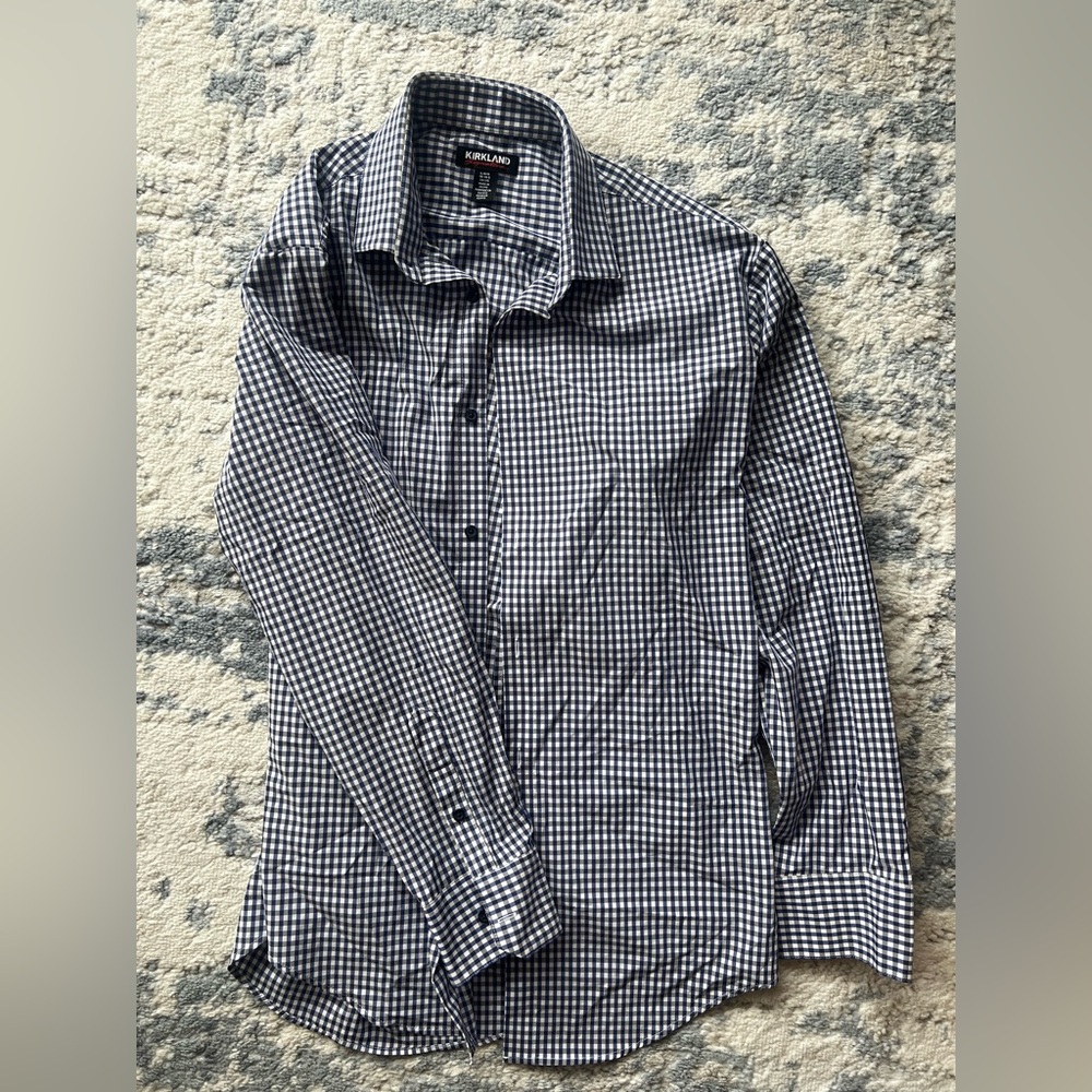 Kirkland Signature Men's Gingham Button Down Shirt